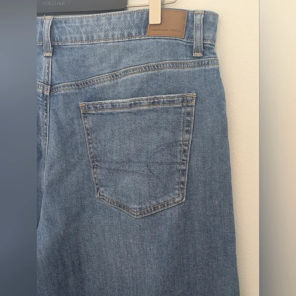 American Eagle Women's Stretch Super High-Waisted Baggy Wide-Leg Jean Size 14 R - Picture 5 of 14